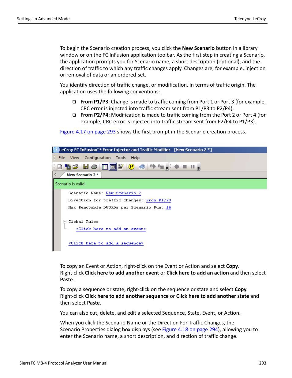 Scenario properties | Teledyne LeCroy SierraFC M8-4 User Manual User Manual | Page 293 / 335