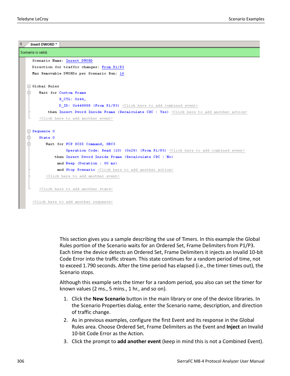 Example 3: using timers | Teledyne LeCroy SierraFC M8-4 User Manual User Manual | Page 306 / 335