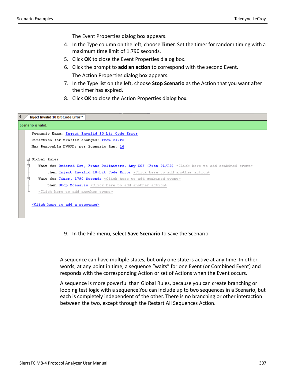 Sequence creation | Teledyne LeCroy SierraFC M8-4 User Manual User Manual | Page 307 / 335