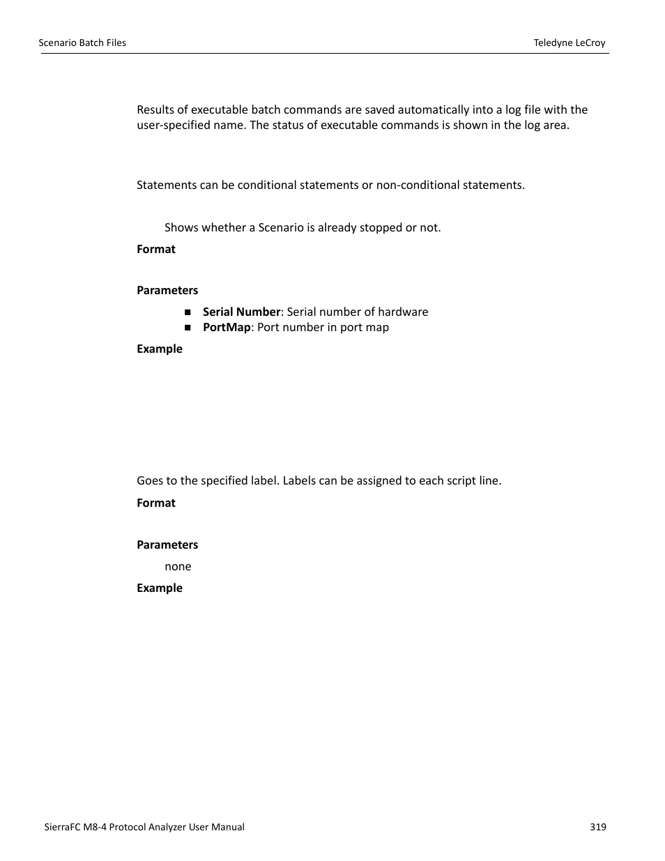 Statements | Teledyne LeCroy SierraFC M8-4 User Manual User Manual | Page 319 / 335