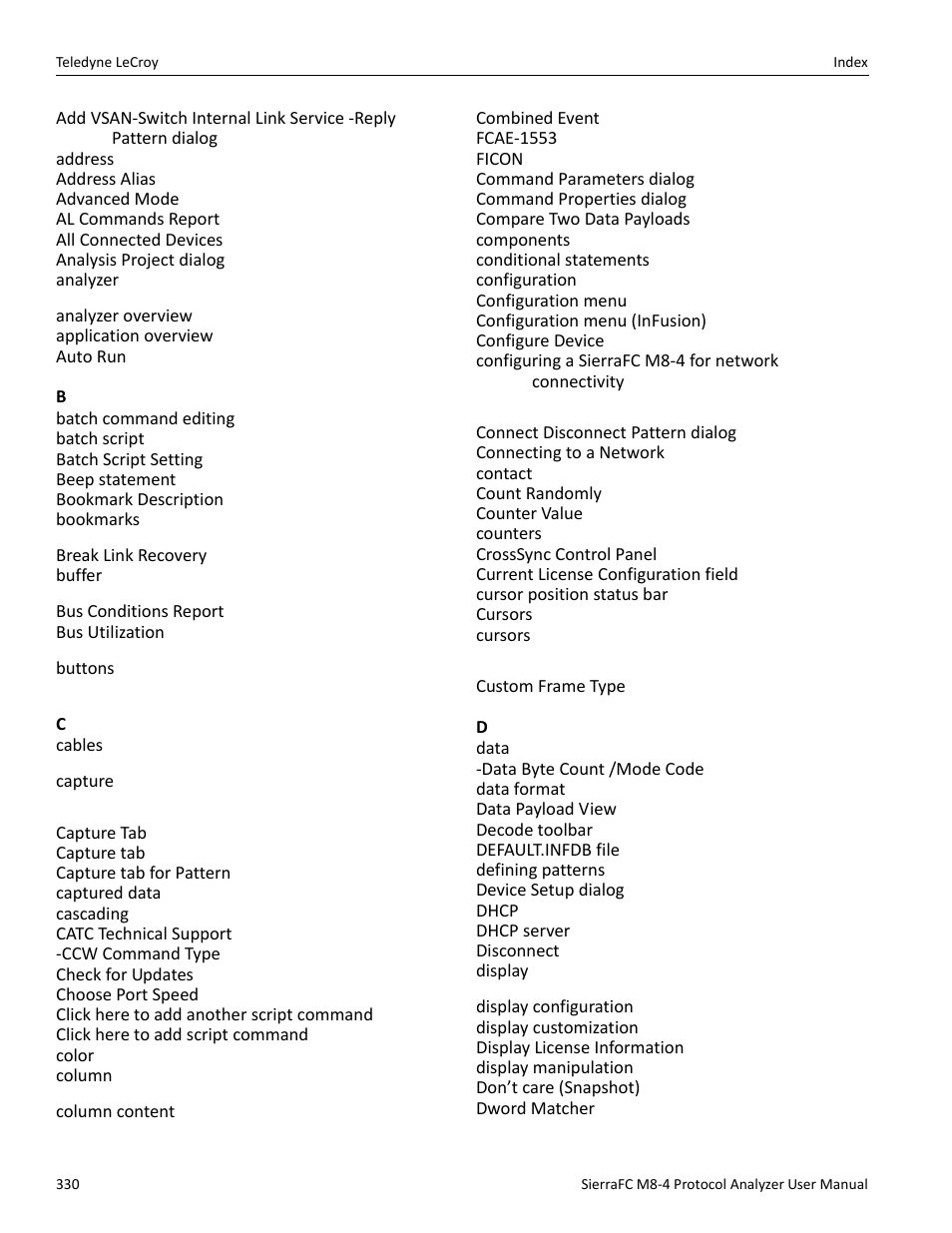 Teledyne LeCroy SierraFC M8-4 User Manual User Manual | Page 330 / 335