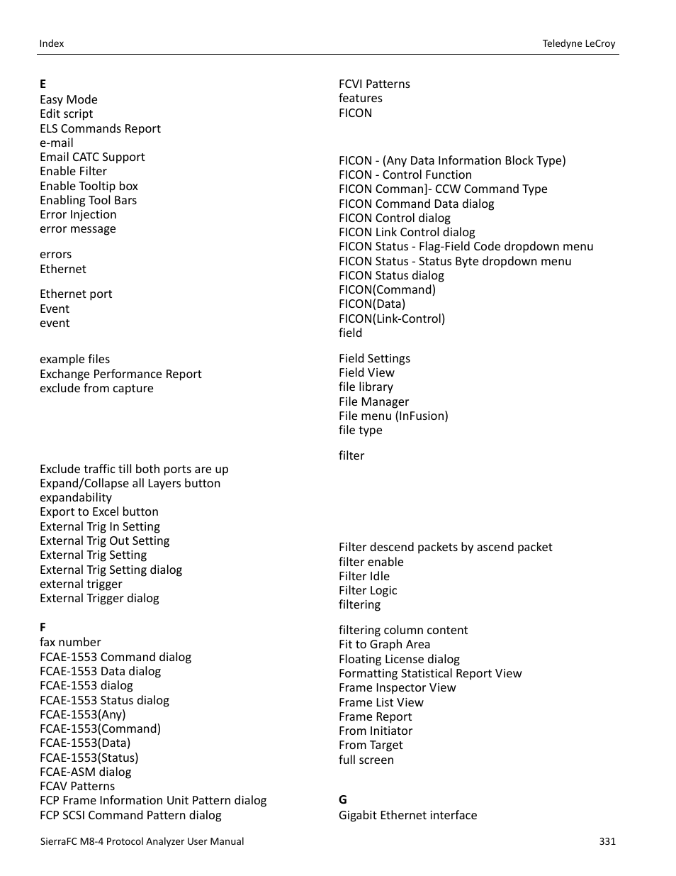 Teledyne LeCroy SierraFC M8-4 User Manual User Manual | Page 331 / 335