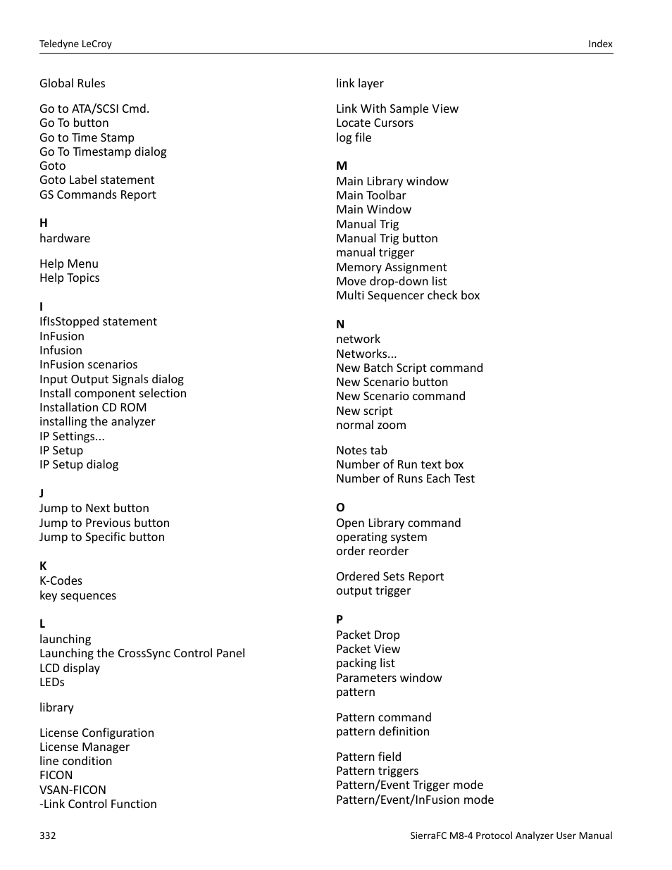 Teledyne LeCroy SierraFC M8-4 User Manual User Manual | Page 332 / 335