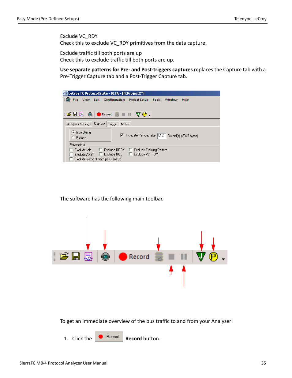 Software menus and toolbar, Run hardware | Teledyne LeCroy SierraFC M8-4 User Manual User Manual | Page 35 / 335