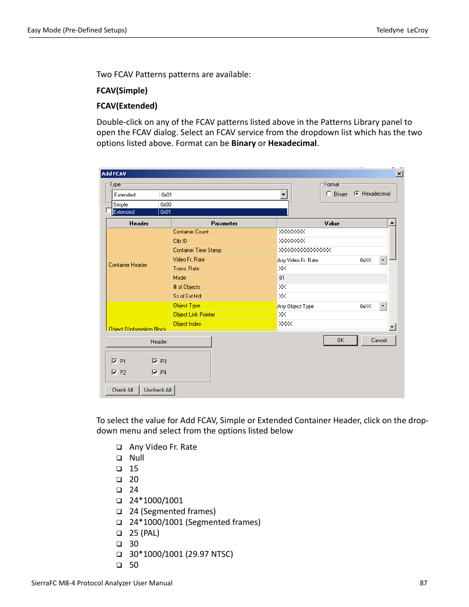 Fcav | Teledyne LeCroy SierraFC M8-4 User Manual User Manual | Page 87 / 335