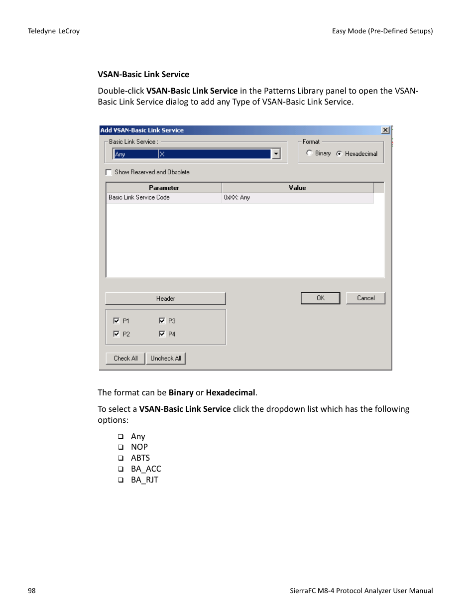 Vsan basic | Teledyne LeCroy SierraFC M8-4 User Manual User Manual | Page 98 / 335