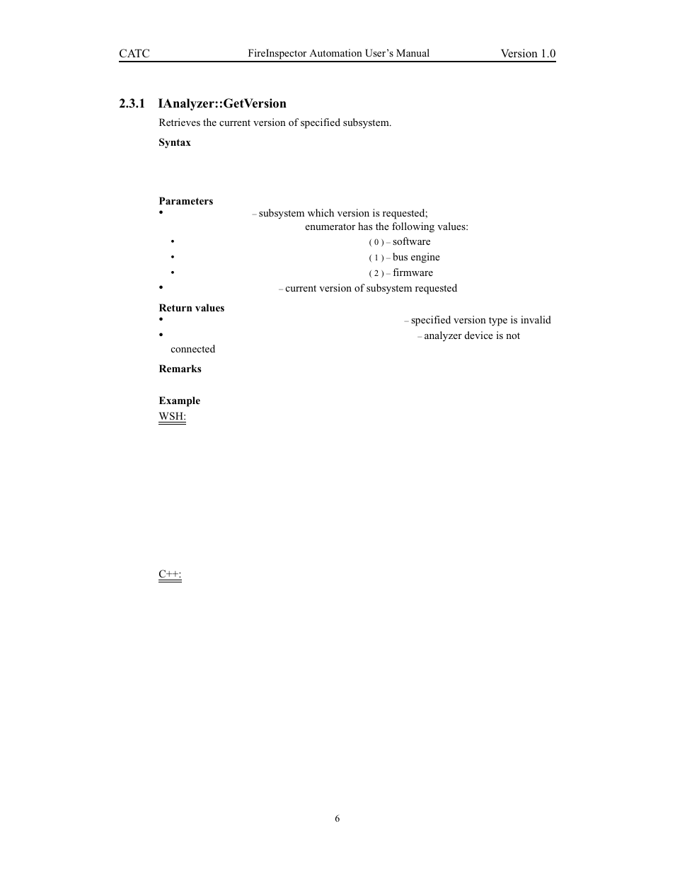 1 ianalyzer::getversion, Ianalyzer::getversion | Teledyne LeCroy FireInspector Automation Application Programming Interface User Manual | Page 10 / 92
