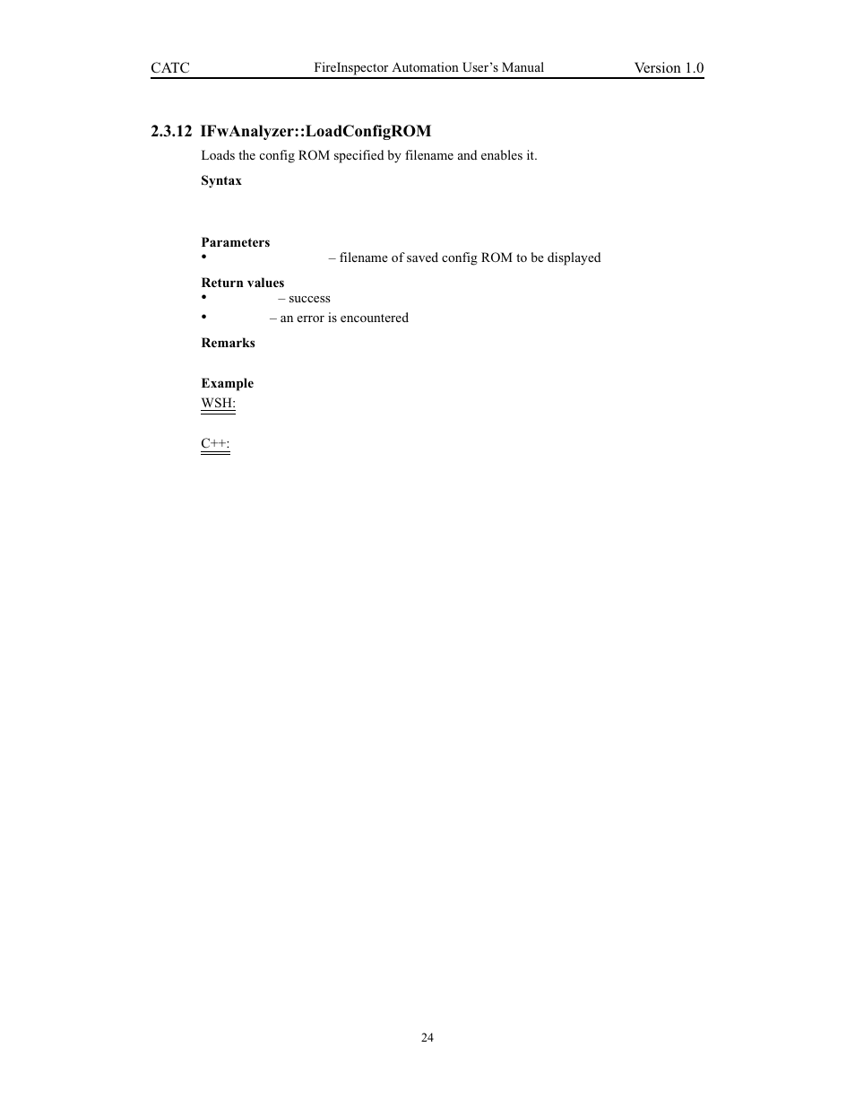 12 ifwanalyzer::loadconfigrom, Ifwanalyzer::loadconfigrom | Teledyne LeCroy FireInspector Automation Application Programming Interface User Manual | Page 28 / 92