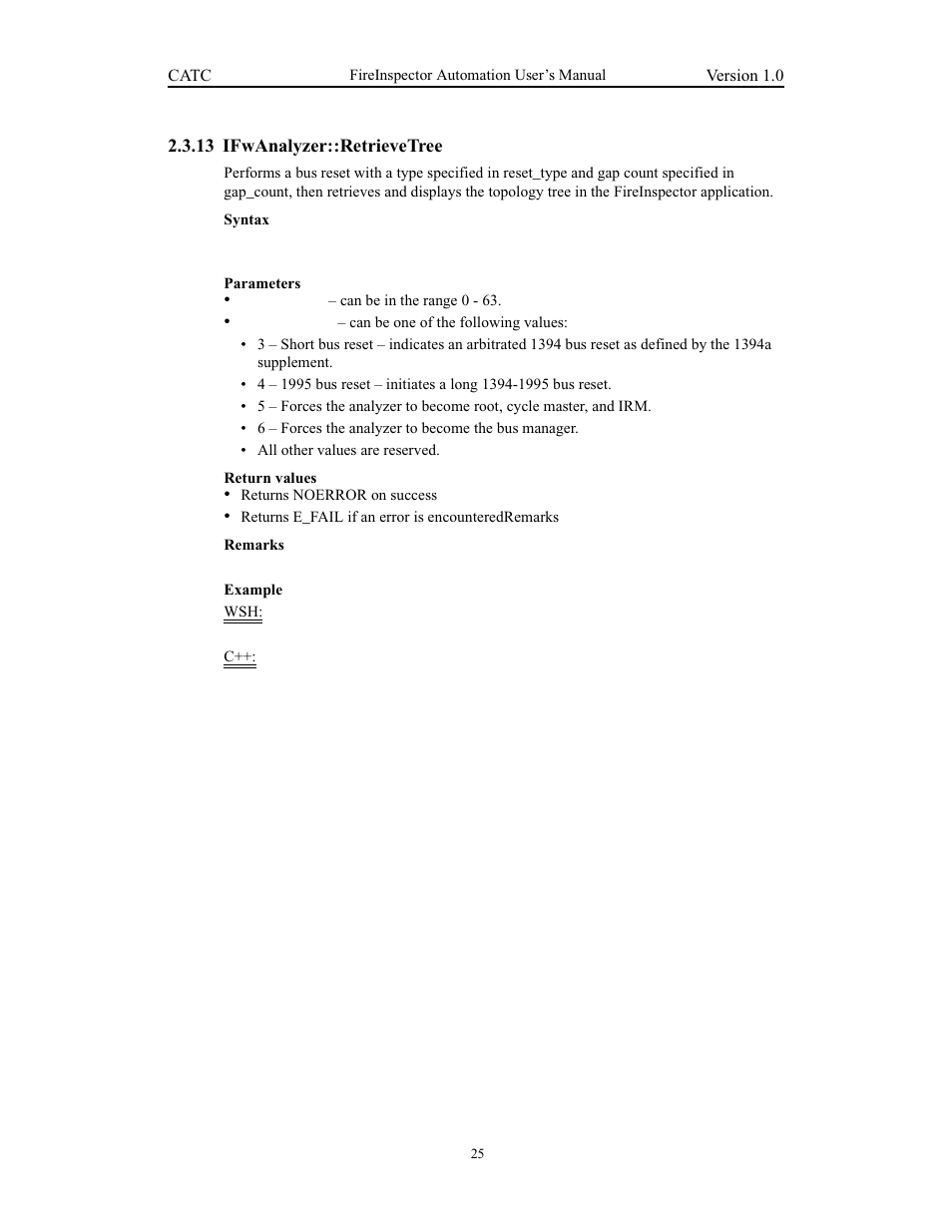 13 ifwanalyzer::retrievetree, Ifwanalyzer::retrievetree | Teledyne LeCroy FireInspector Automation Application Programming Interface User Manual | Page 29 / 92