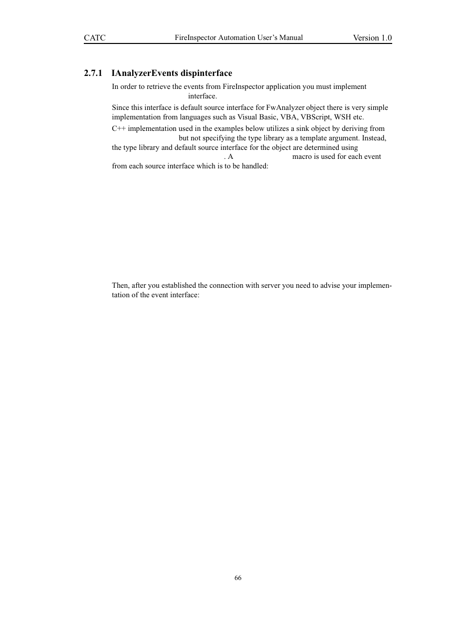 1 ianalyzerevents dispinterface, Ianalyzerevents dispinterface | Teledyne LeCroy FireInspector Automation Application Programming Interface User Manual | Page 70 / 92