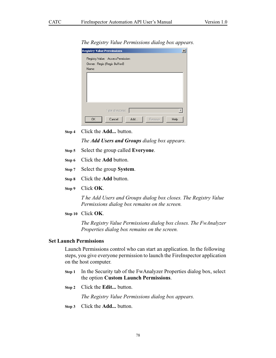 Set launch permissions | Teledyne LeCroy FireInspector Automation Application Programming Interface User Manual | Page 82 / 92