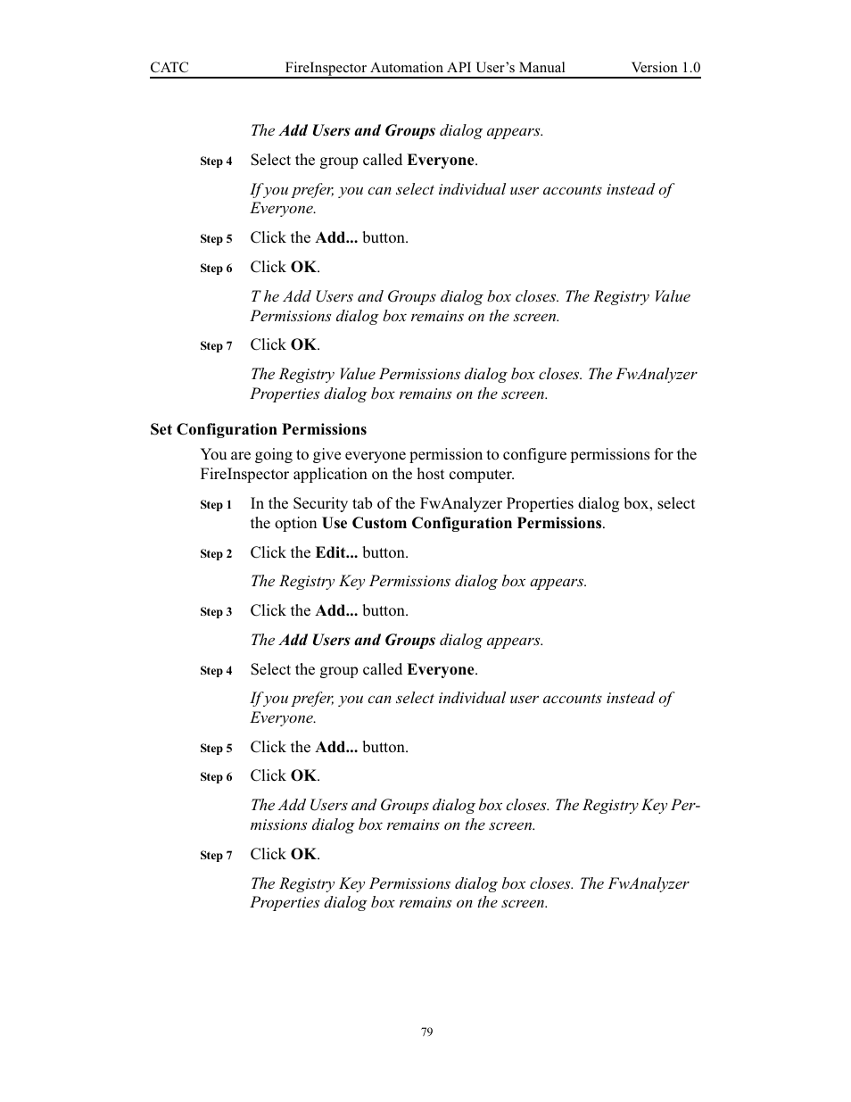 Set configuration permissions | Teledyne LeCroy FireInspector Automation Application Programming Interface User Manual | Page 83 / 92