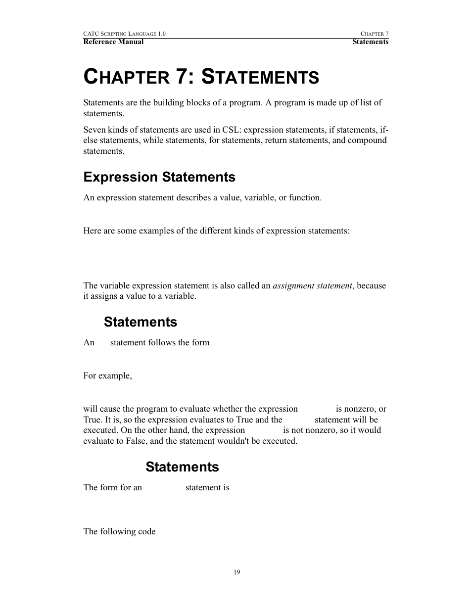 Chapter 7: statements, Expression statements, If statements | If-else statements, 7 statements, Hapter, Tatements | Teledyne LeCroy FireInspector - File Based Decoding User Manual | Page 25 / 74