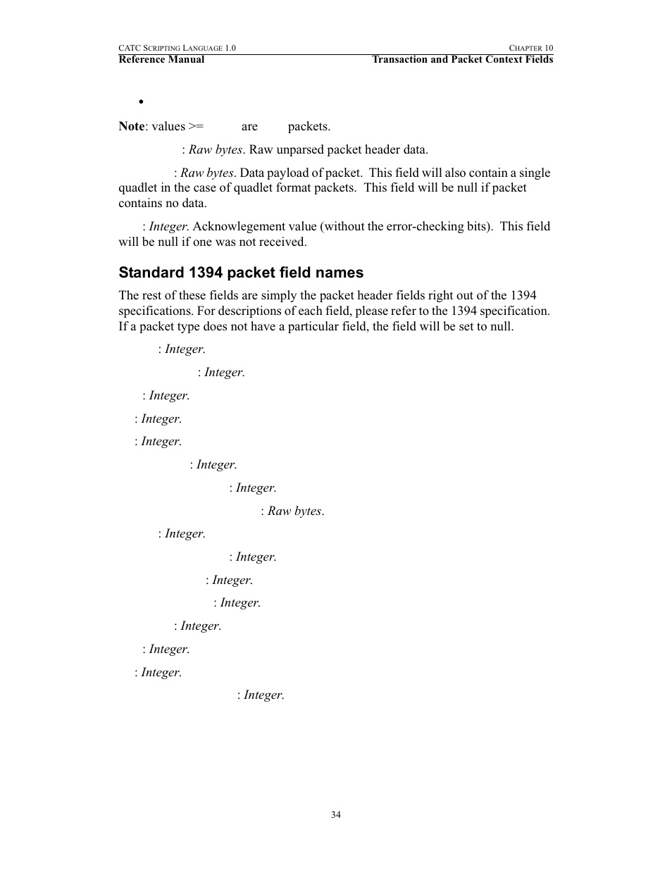 Standard 1394 packet field names | Teledyne LeCroy FireInspector - File Based Decoding User Manual | Page 40 / 74