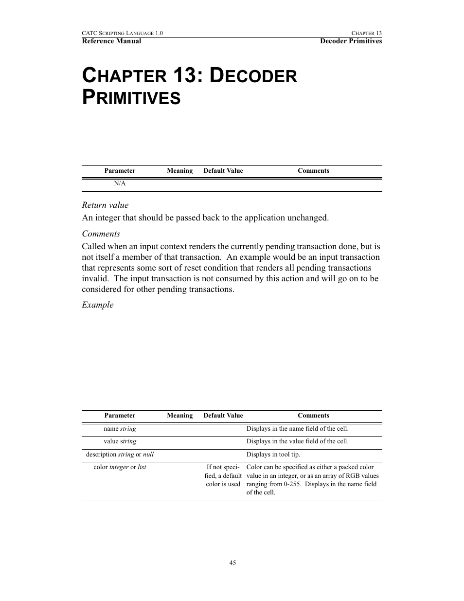 Chapter 13: decoder primitives, Abort(), Addcell() | 13 decoder primitives, Abort() addcell(), Hapter, Ecoder, Rimitives | Teledyne LeCroy FireInspector - File Based Decoding User Manual | Page 51 / 74