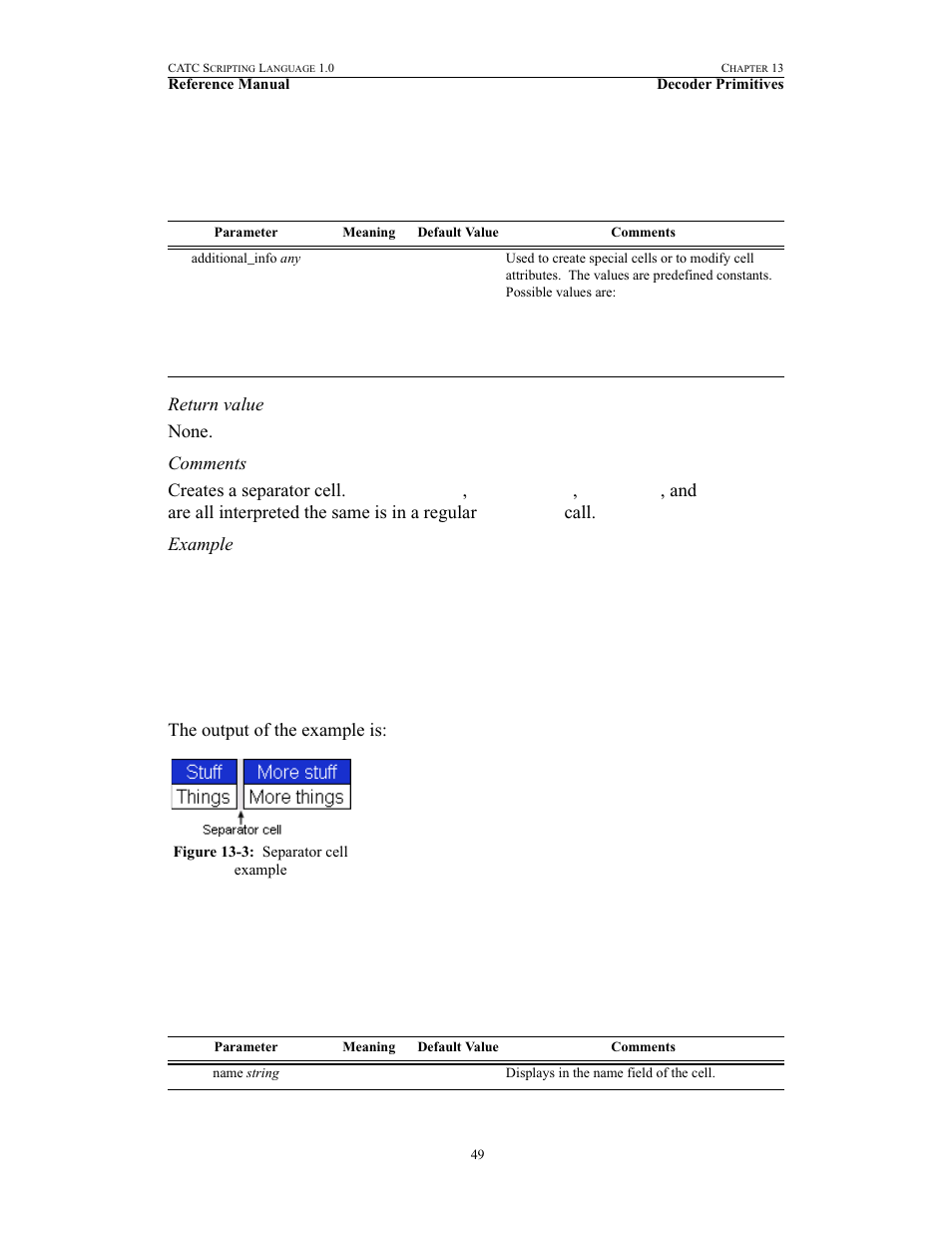 Addseparator(), Begincellblock(), Addseparator() begincellblock() | Teledyne LeCroy FireInspector - File Based Decoding User Manual | Page 55 / 74