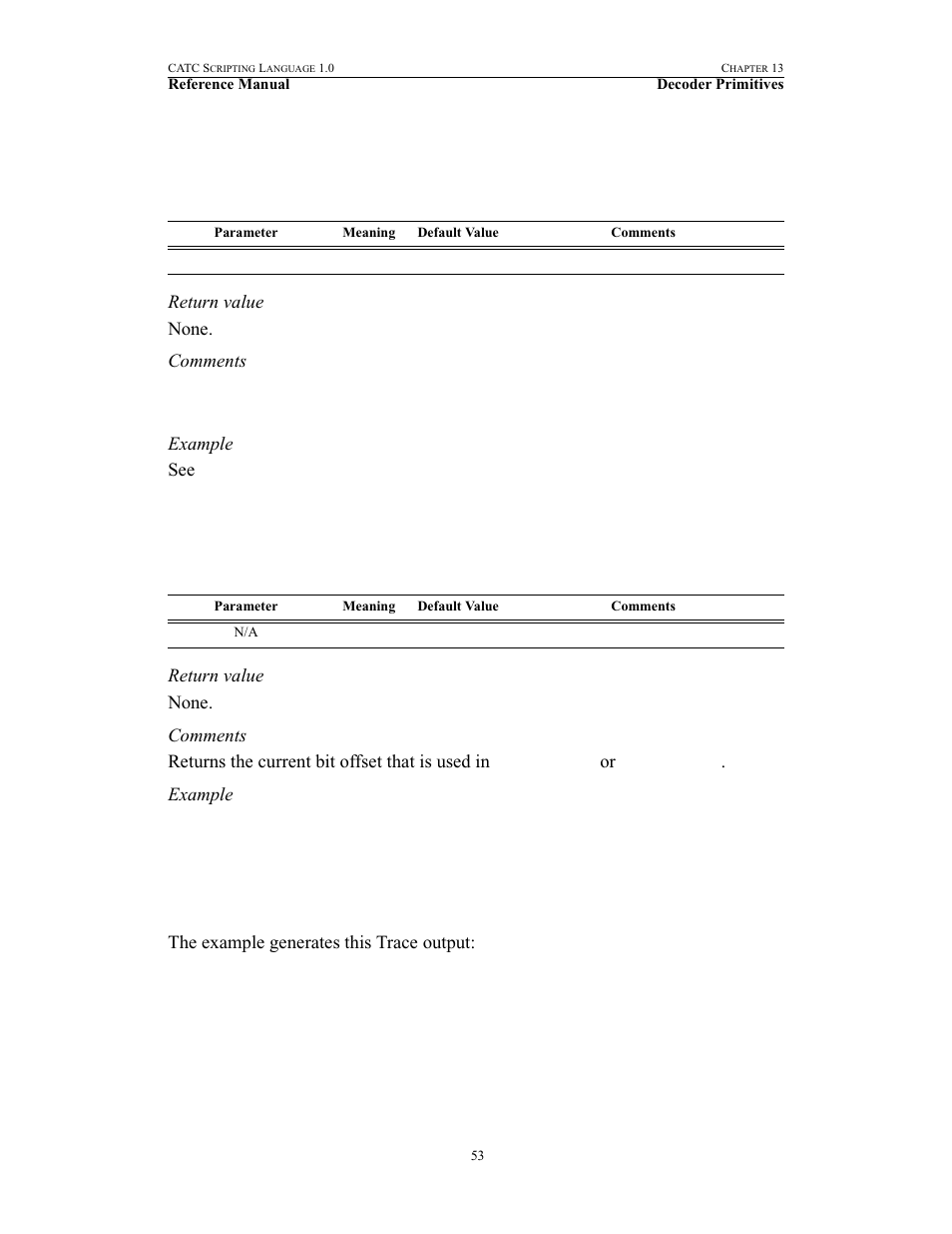 Endcellblock(), Getbitoffset(), Endcellblock() getbitoffset() | Teledyne LeCroy FireInspector - File Based Decoding User Manual | Page 59 / 74