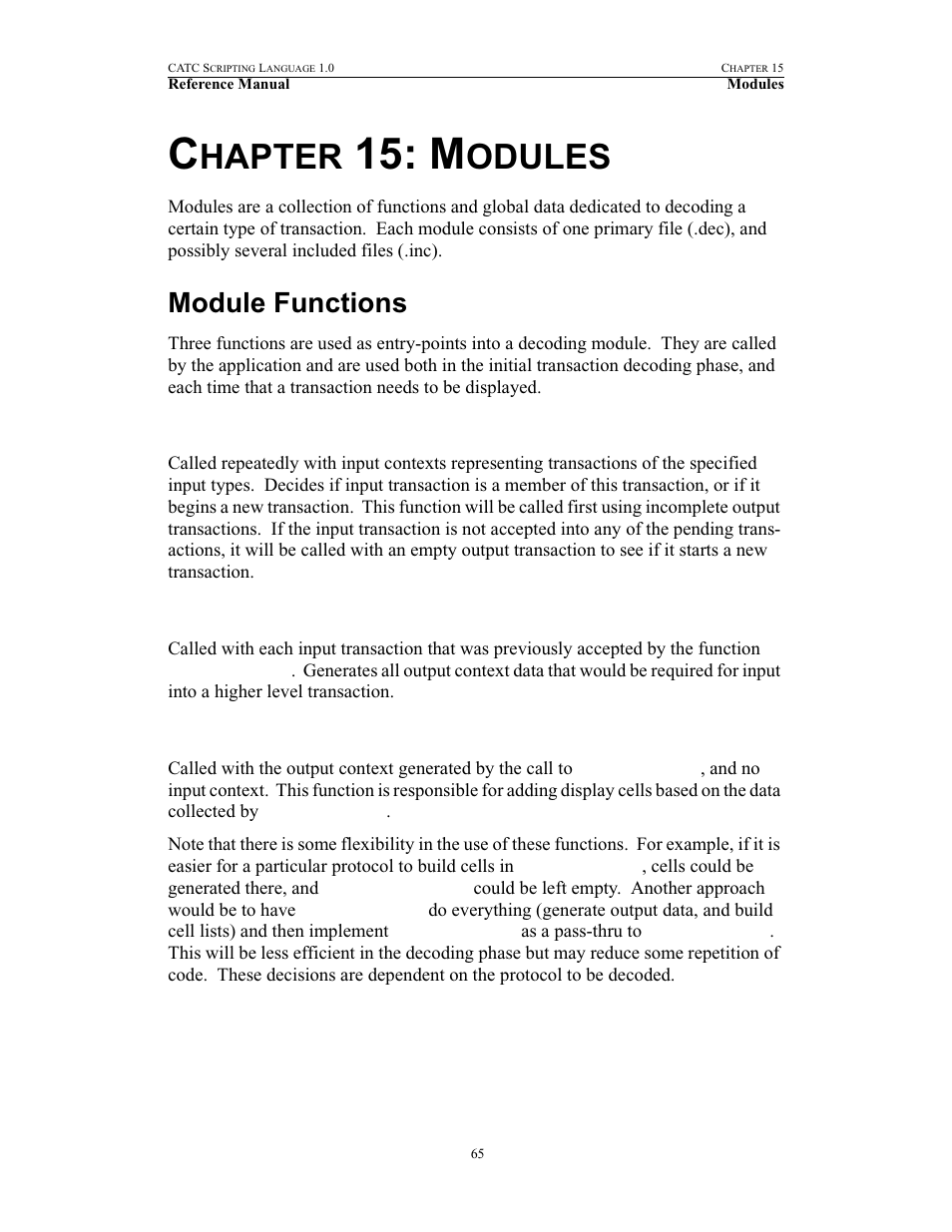 Chapter 15: modules, Module functions, Processdata() | Collectdata(), Buildcelllist(), 15 modules, Processdata() collectdata() buildcelllist(), Hapter, Odules | Teledyne LeCroy FireInspector - File Based Decoding User Manual | Page 71 / 74