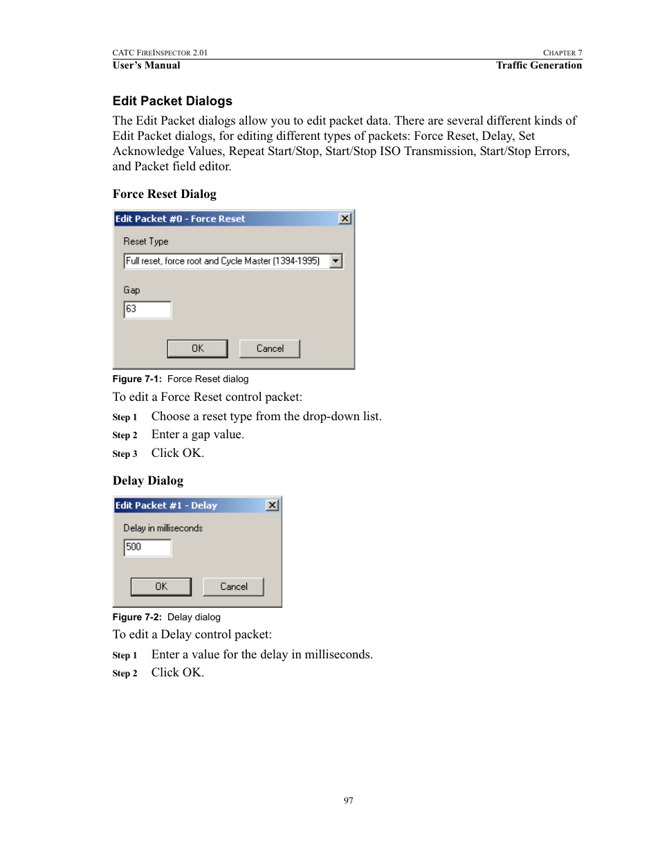 Edit packet dialogs | Teledyne LeCroy FireInspector - Users Manual User Manual | Page 107 / 147