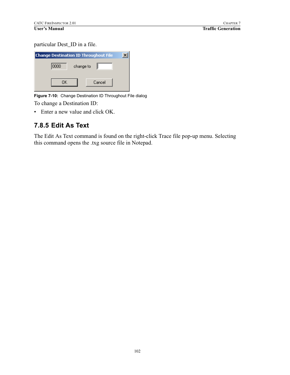 5 edit as text, Edit as text | Teledyne LeCroy FireInspector - Users Manual User Manual | Page 112 / 147