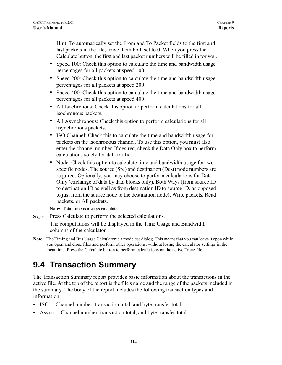 4 transaction summary, Transaction summary | Teledyne LeCroy FireInspector - Users Manual User Manual | Page 124 / 147