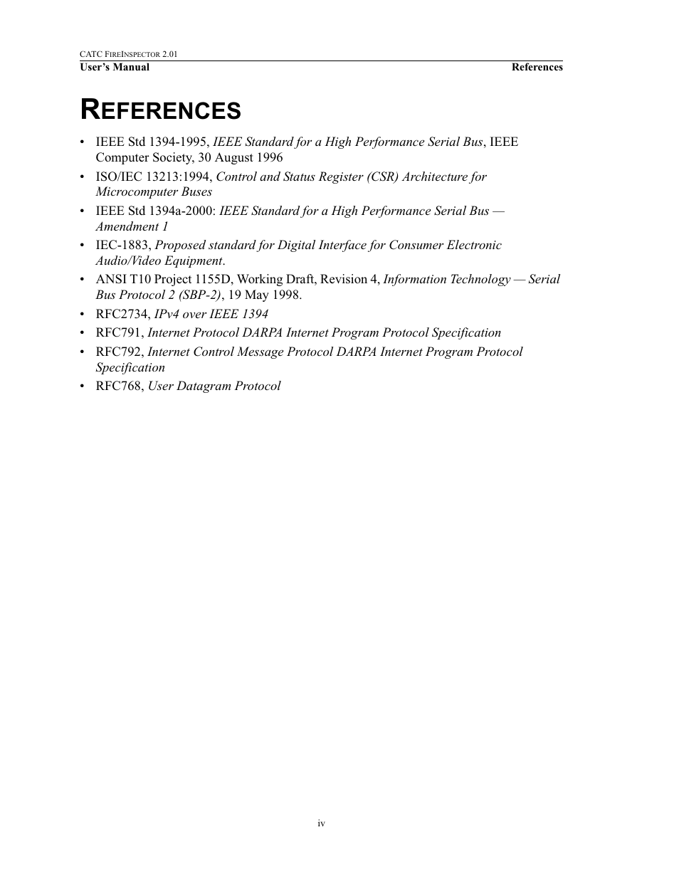 References, Eferences | Teledyne LeCroy FireInspector - Users Manual User Manual | Page 4 / 147