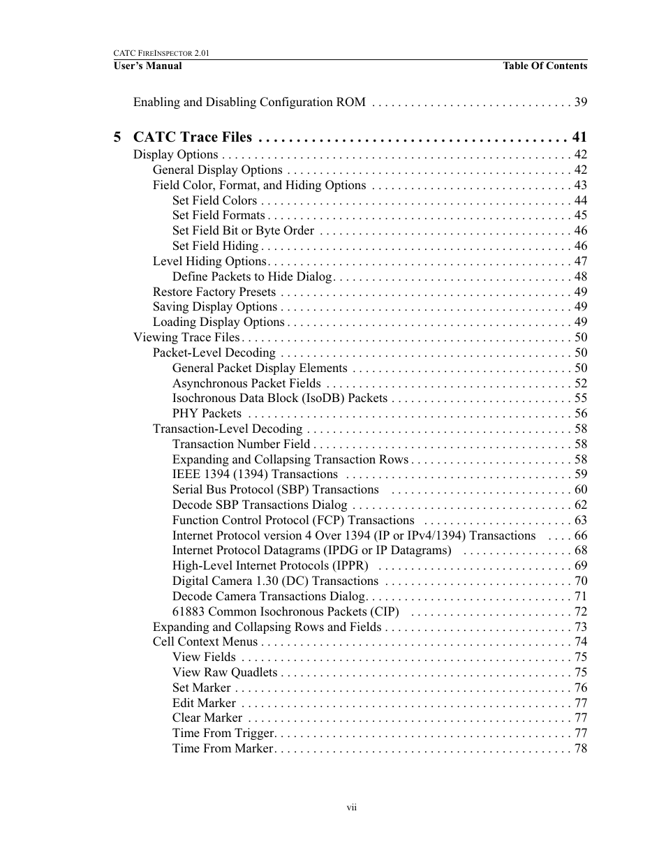 5 catc trace files | Teledyne LeCroy FireInspector - Users Manual User Manual | Page 7 / 147