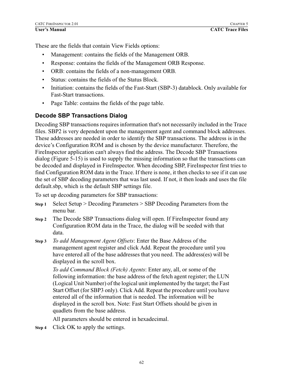 Decode sbp transactions dialog | Teledyne LeCroy FireInspector - Users Manual User Manual | Page 72 / 147