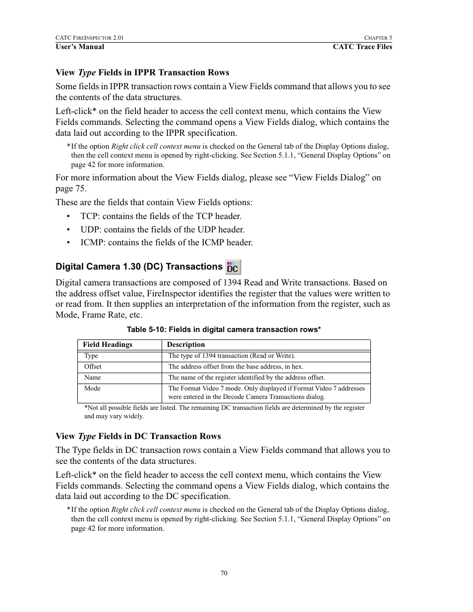 Digital camera 1.30 (dc) transactions | Teledyne LeCroy FireInspector - Users Manual User Manual | Page 80 / 147