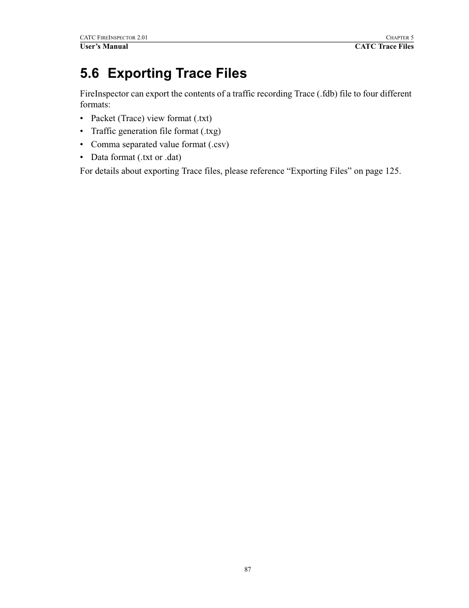 6 exporting trace files, Exporting trace files | Teledyne LeCroy FireInspector - Users Manual User Manual | Page 97 / 147