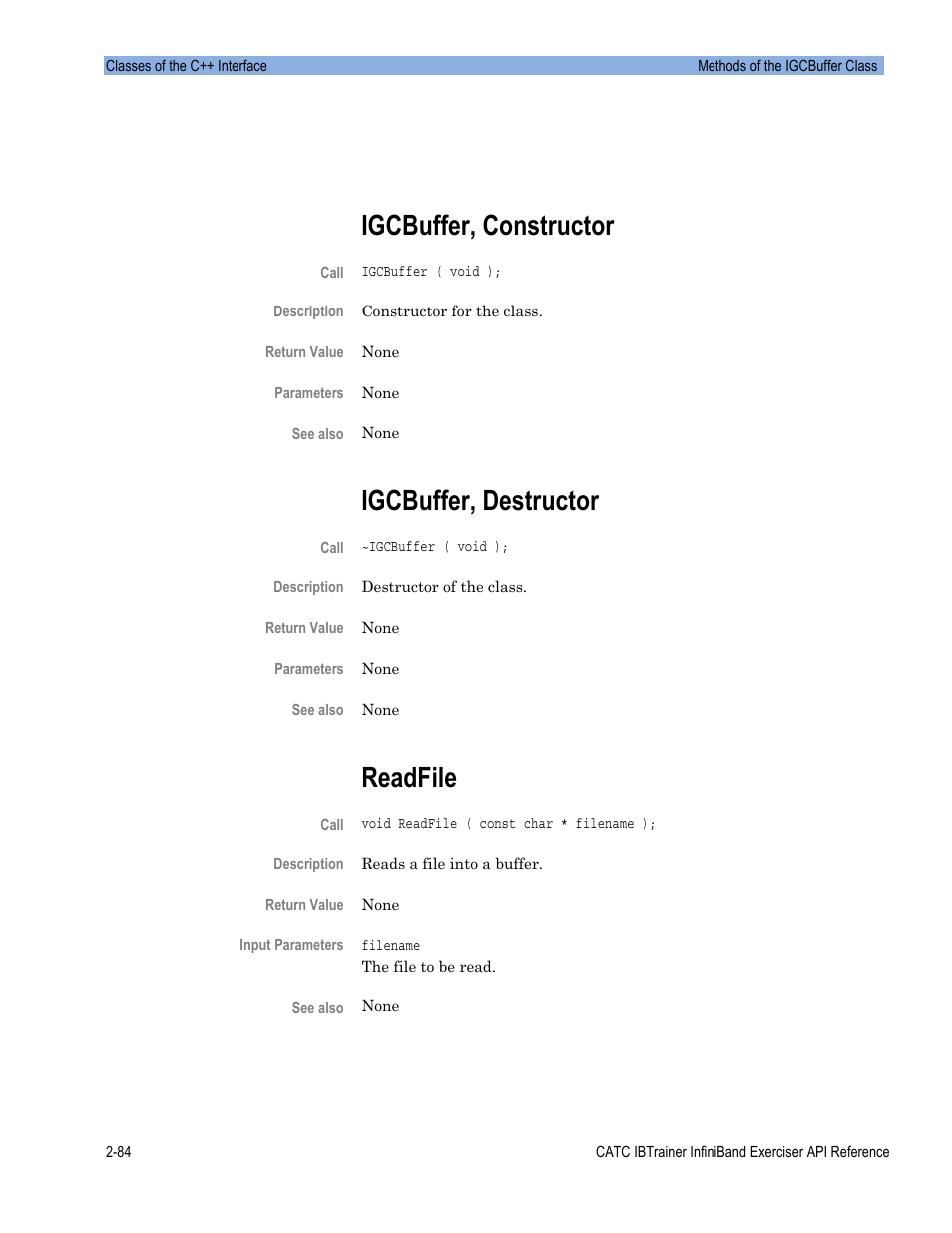Igcbuffer, constructor, Igcbuffer, destructor, Readfile | Teledyne LeCroy Automation API for IBTrainer Software Ver.2.0 User Manual | Page 106 / 167