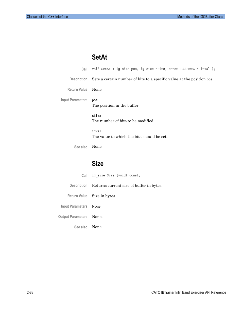 Setat, Size | Teledyne LeCroy Automation API for IBTrainer Software Ver.2.0 User Manual | Page 110 / 167