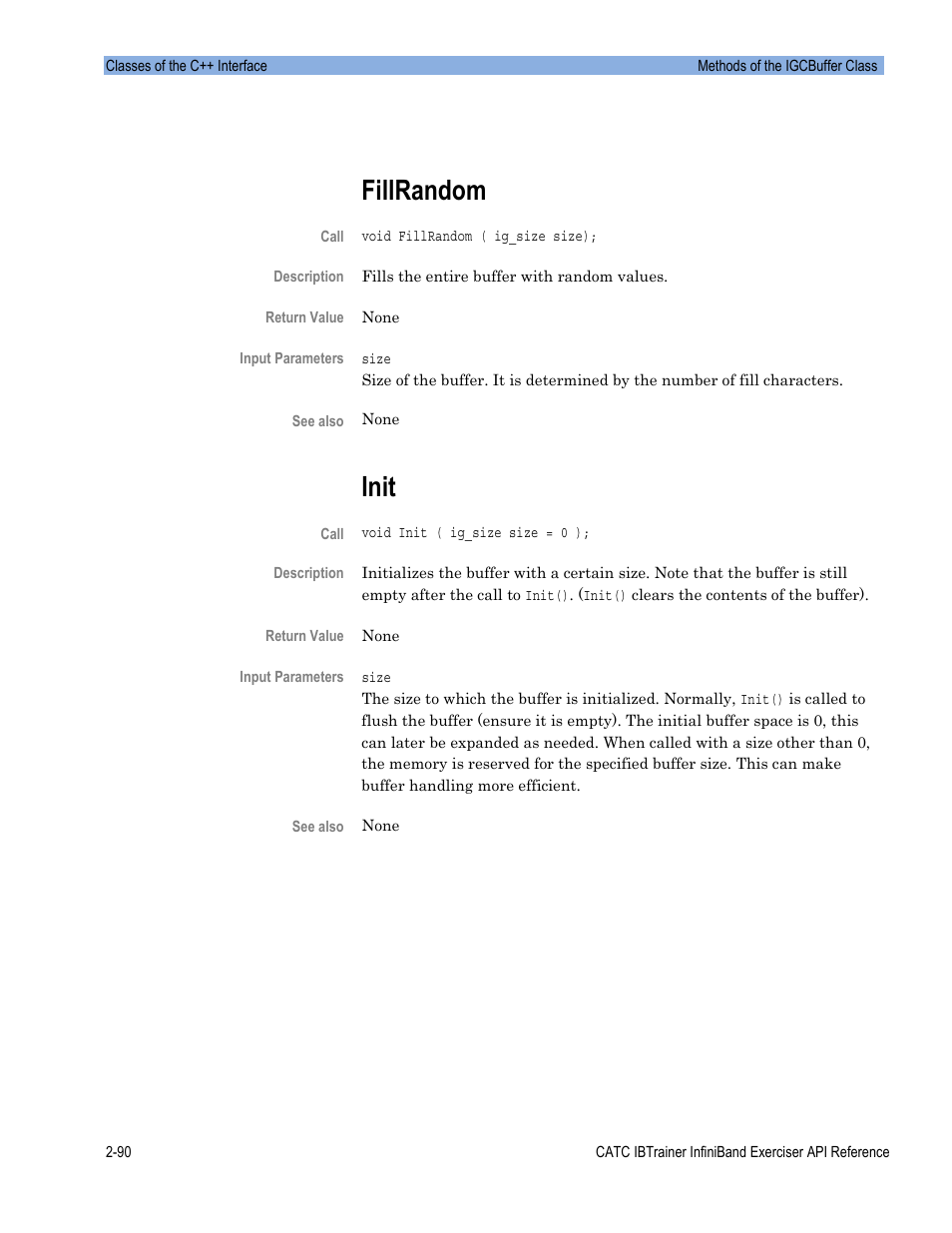 Fillrandom, Init | Teledyne LeCroy Automation API for IBTrainer Software Ver.2.0 User Manual | Page 112 / 167