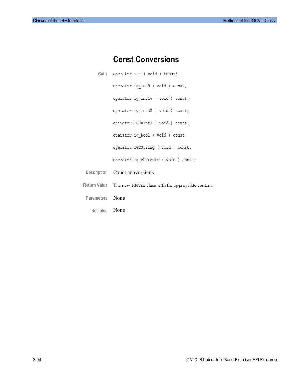 Const conversions | Teledyne LeCroy Automation API for IBTrainer Software Ver.2.0 User Manual | Page 116 / 167