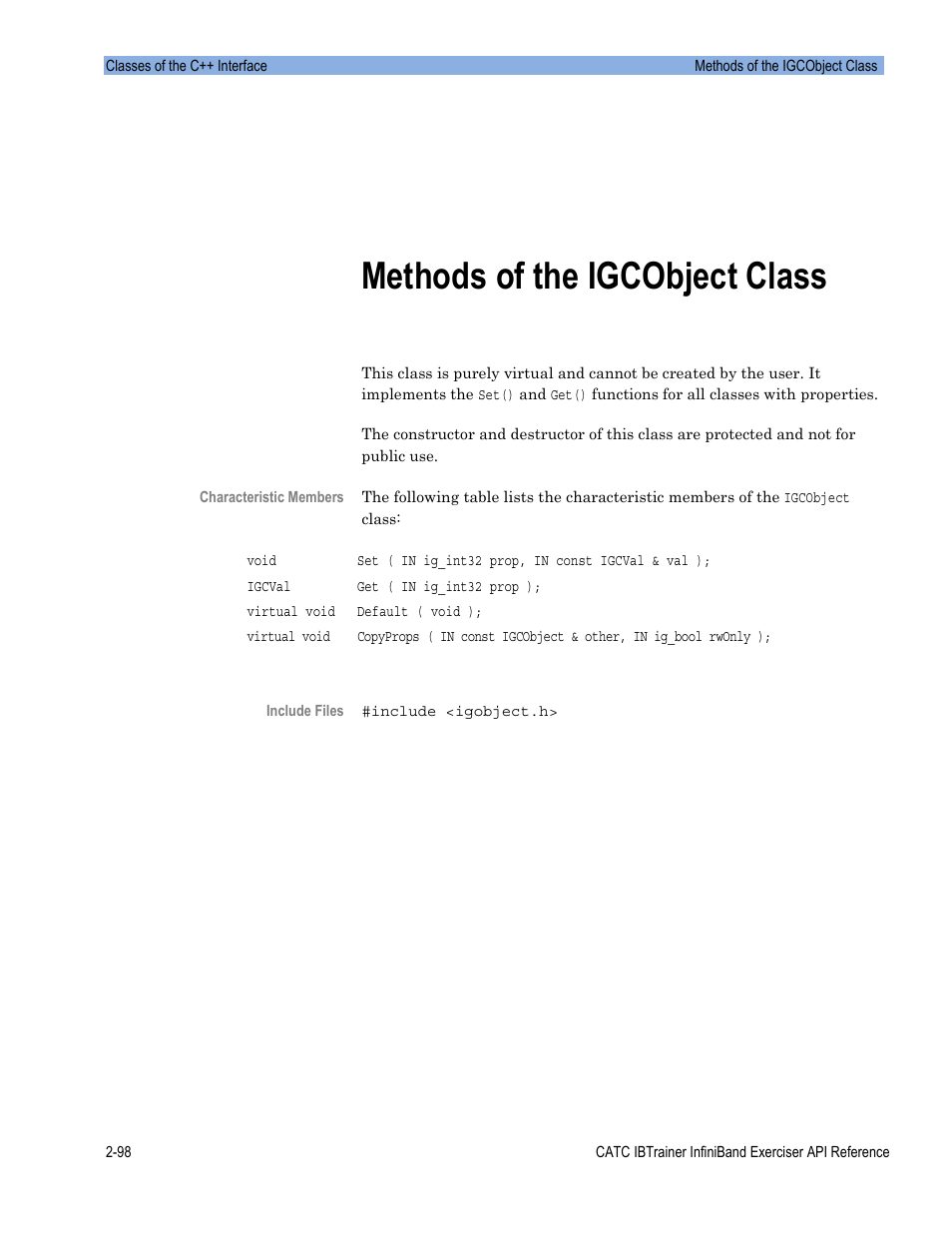 Methods of the igcobject class | Teledyne LeCroy Automation API for IBTrainer Software Ver.2.0 User Manual | Page 120 / 167