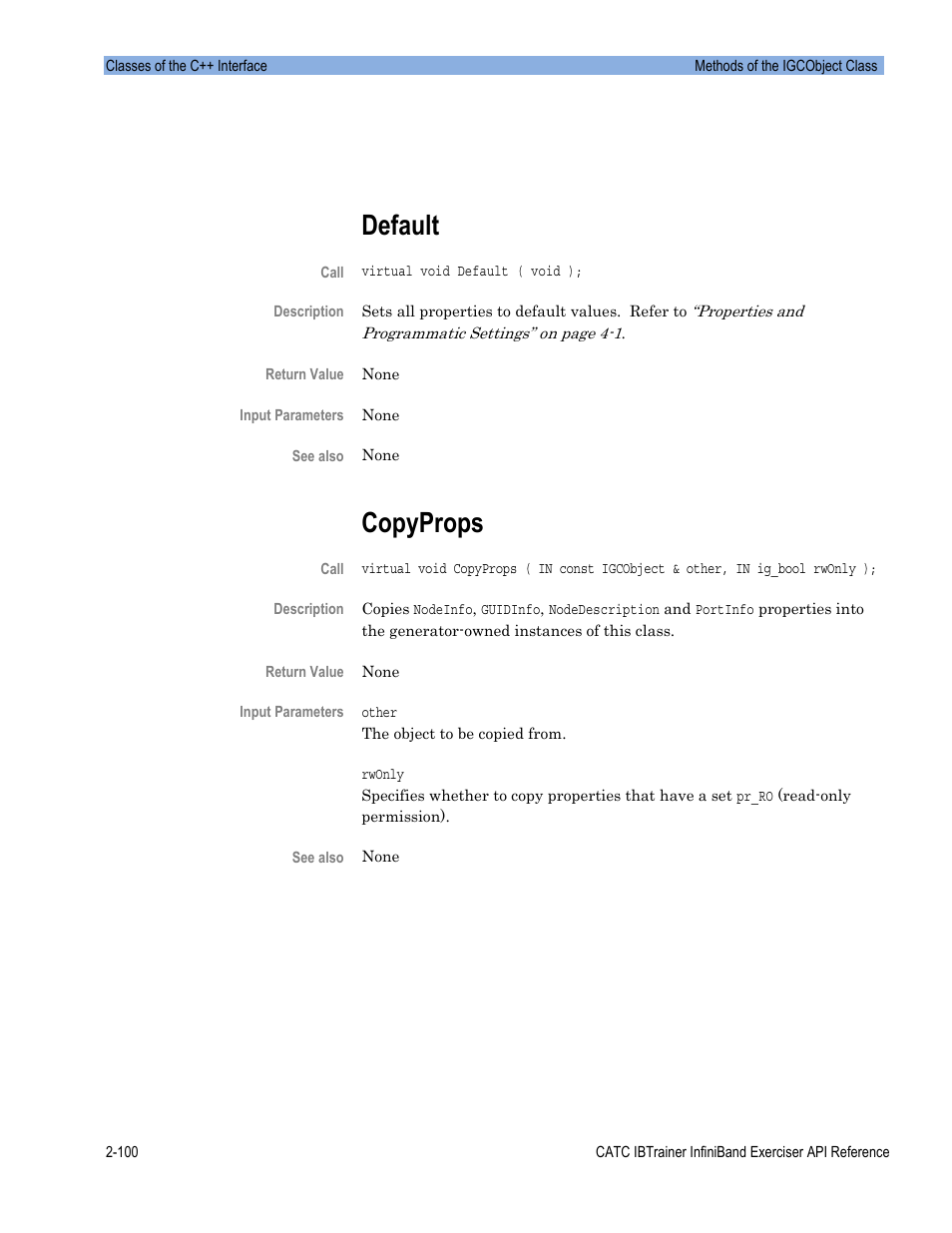 Default, Copyprops | Teledyne LeCroy Automation API for IBTrainer Software Ver.2.0 User Manual | Page 122 / 167