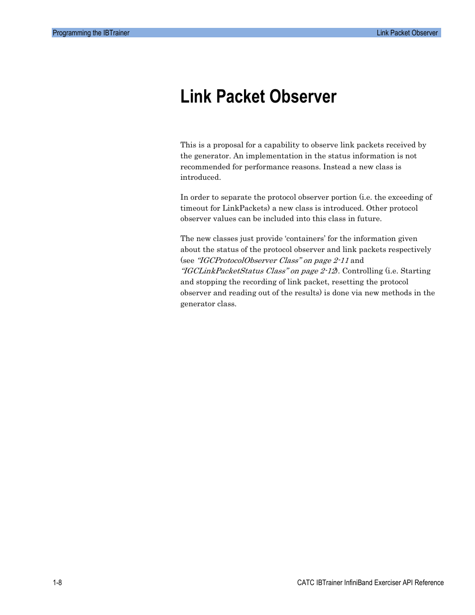 Link packet observer | Teledyne LeCroy Automation API for IBTrainer Software Ver.2.0 User Manual | Page 18 / 167