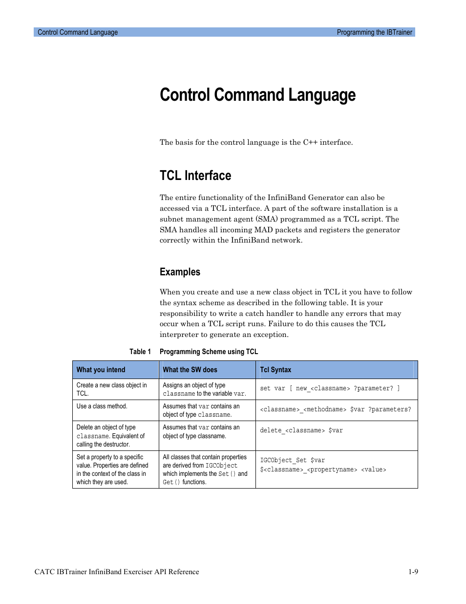 Control command language, Tcl interface, Examples | Teledyne LeCroy Automation API for IBTrainer Software Ver.2.0 User Manual | Page 19 / 167