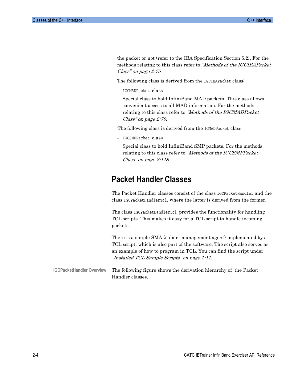 Packet handler classes | Teledyne LeCroy Automation API for IBTrainer Software Ver.2.0 User Manual | Page 26 / 167