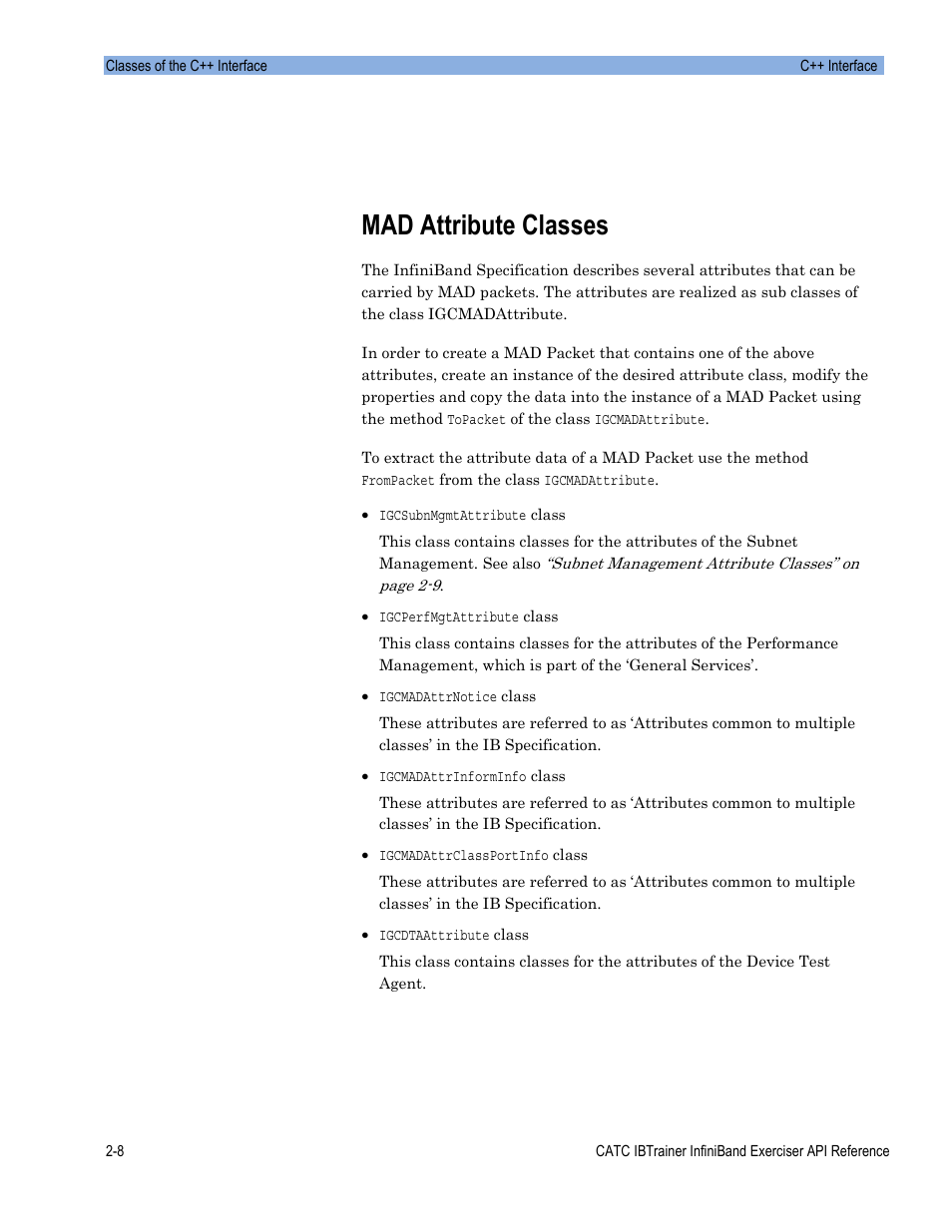 Mad attribute classes | Teledyne LeCroy Automation API for IBTrainer Software Ver.2.0 User Manual | Page 30 / 167