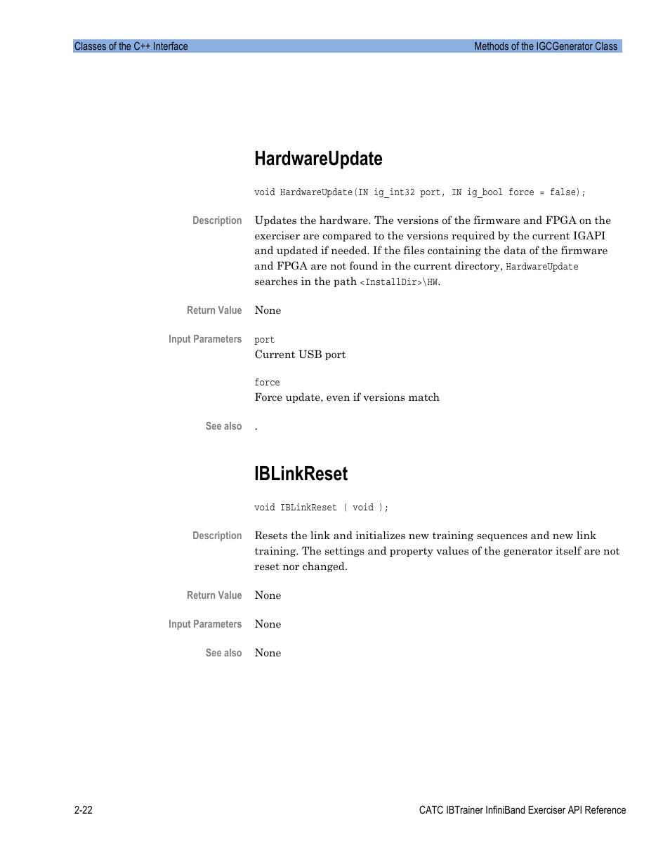 Hardwareupdate, Iblinkreset | Teledyne LeCroy Automation API for IBTrainer Software Ver.2.0 User Manual | Page 44 / 167