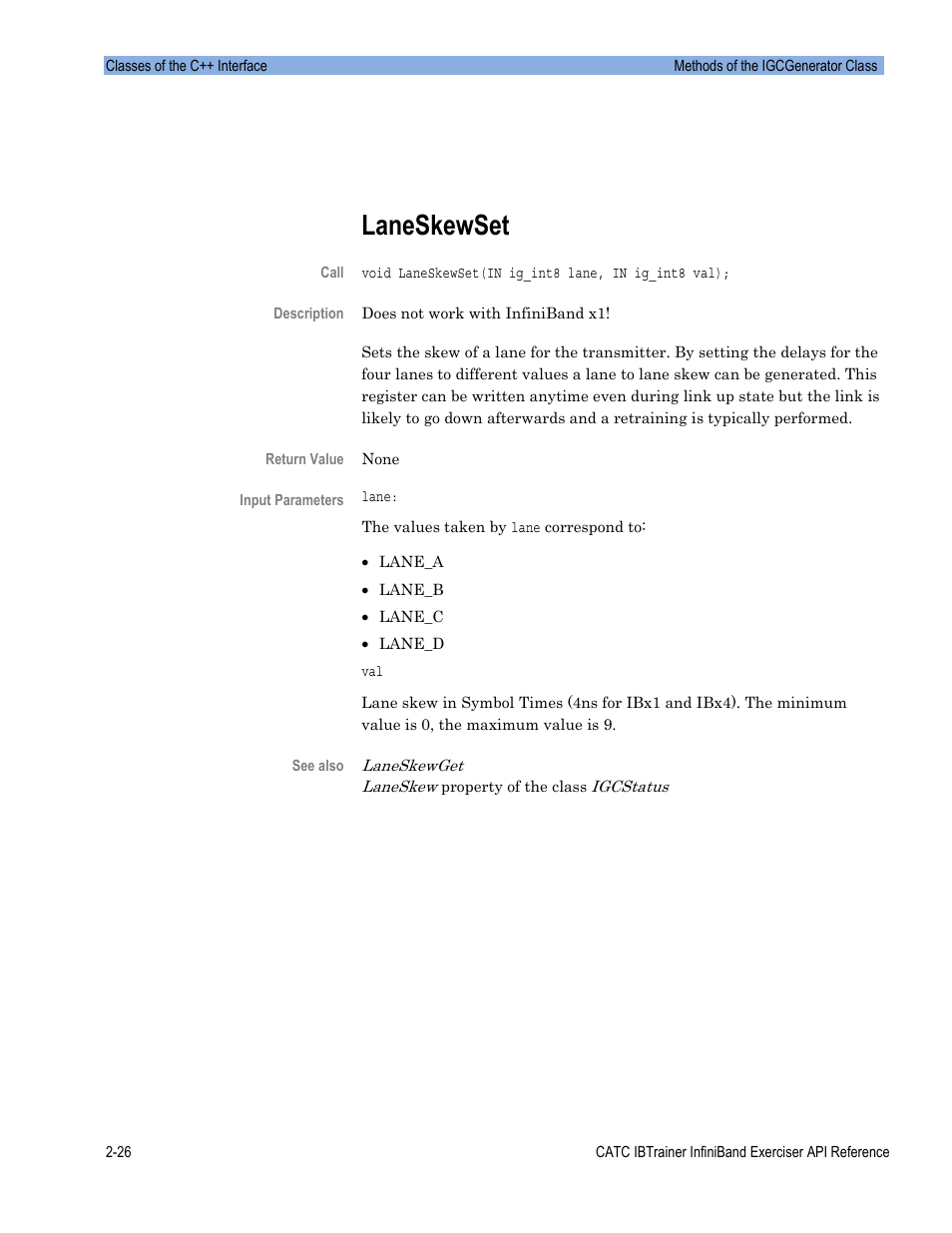 Laneskewset | Teledyne LeCroy Automation API for IBTrainer Software Ver.2.0 User Manual | Page 48 / 167