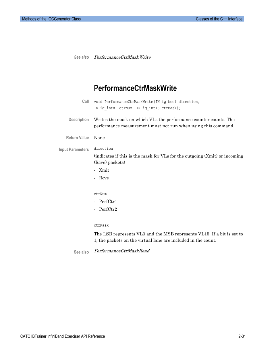 Performancectrmaskwrite | Teledyne LeCroy Automation API for IBTrainer Software Ver.2.0 User Manual | Page 53 / 167
