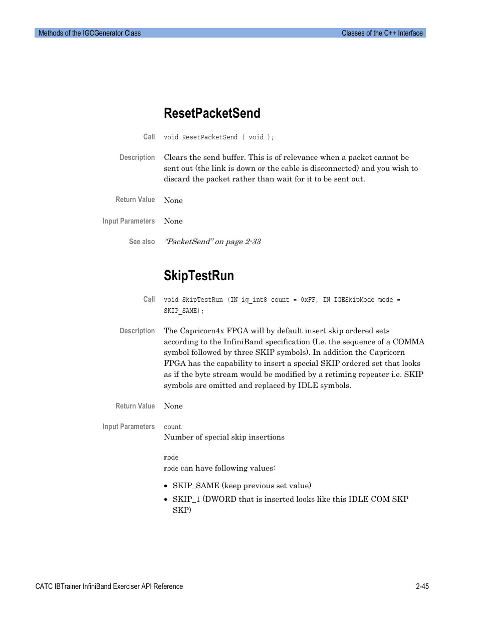 Resetpacketsend, Skiptestrun | Teledyne LeCroy Automation API for IBTrainer Software Ver.2.0 User Manual | Page 67 / 167