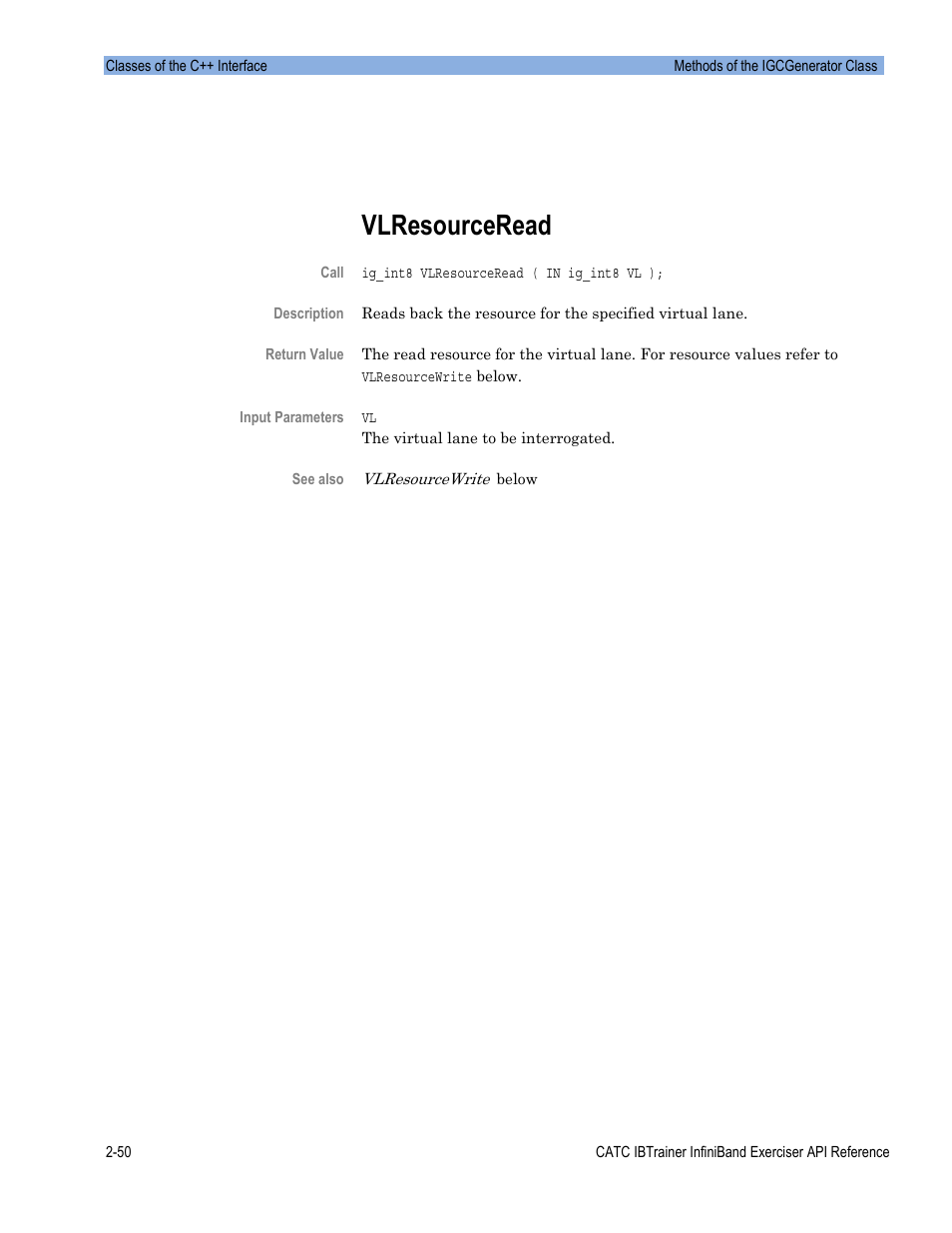Vlresourceread | Teledyne LeCroy Automation API for IBTrainer Software Ver.2.0 User Manual | Page 72 / 167