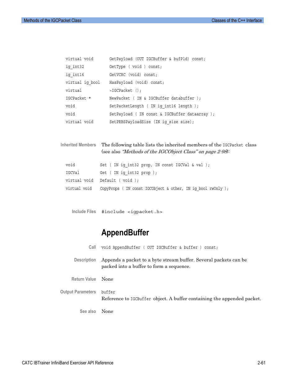 Appendbuffer | Teledyne LeCroy Automation API for IBTrainer Software Ver.2.0 User Manual | Page 83 / 167