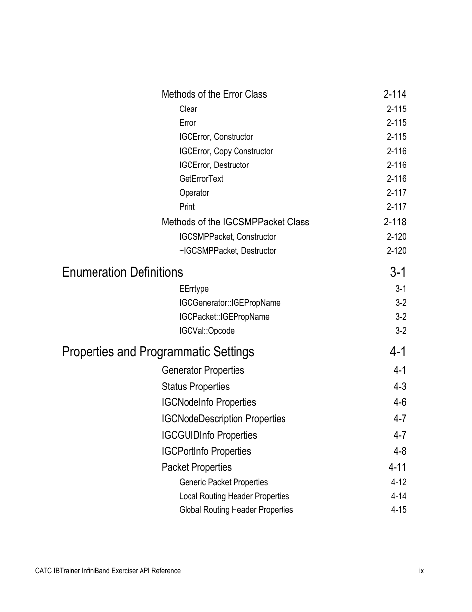 Enumeration definitions 3-1, Properties and programmatic settings 4-1 | Teledyne LeCroy Automation API for IBTrainer Software Ver.2.0 User Manual | Page 9 / 167