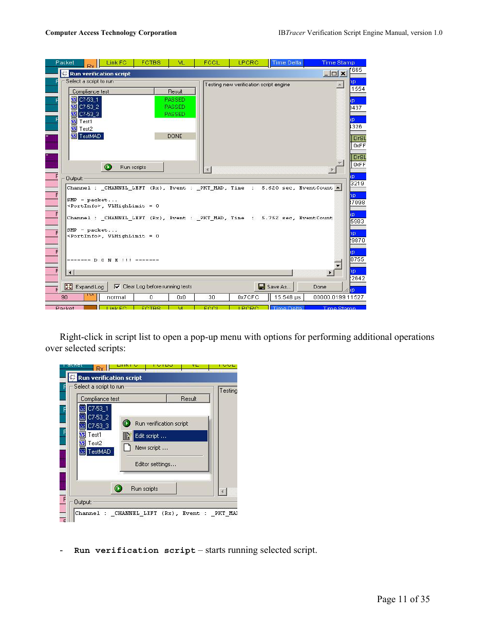 Teledyne LeCroy IBTracer 4X - IBTracer Verification Script Engine Users Manual User Manual | Page 11 / 35