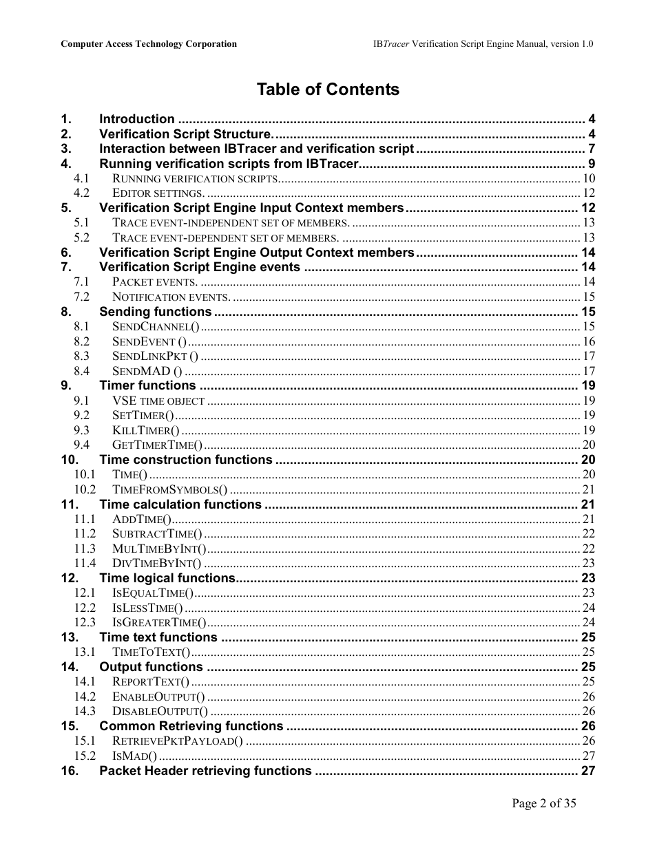 Teledyne LeCroy IBTracer 4X - IBTracer Verification Script Engine Users Manual User Manual | Page 2 / 35