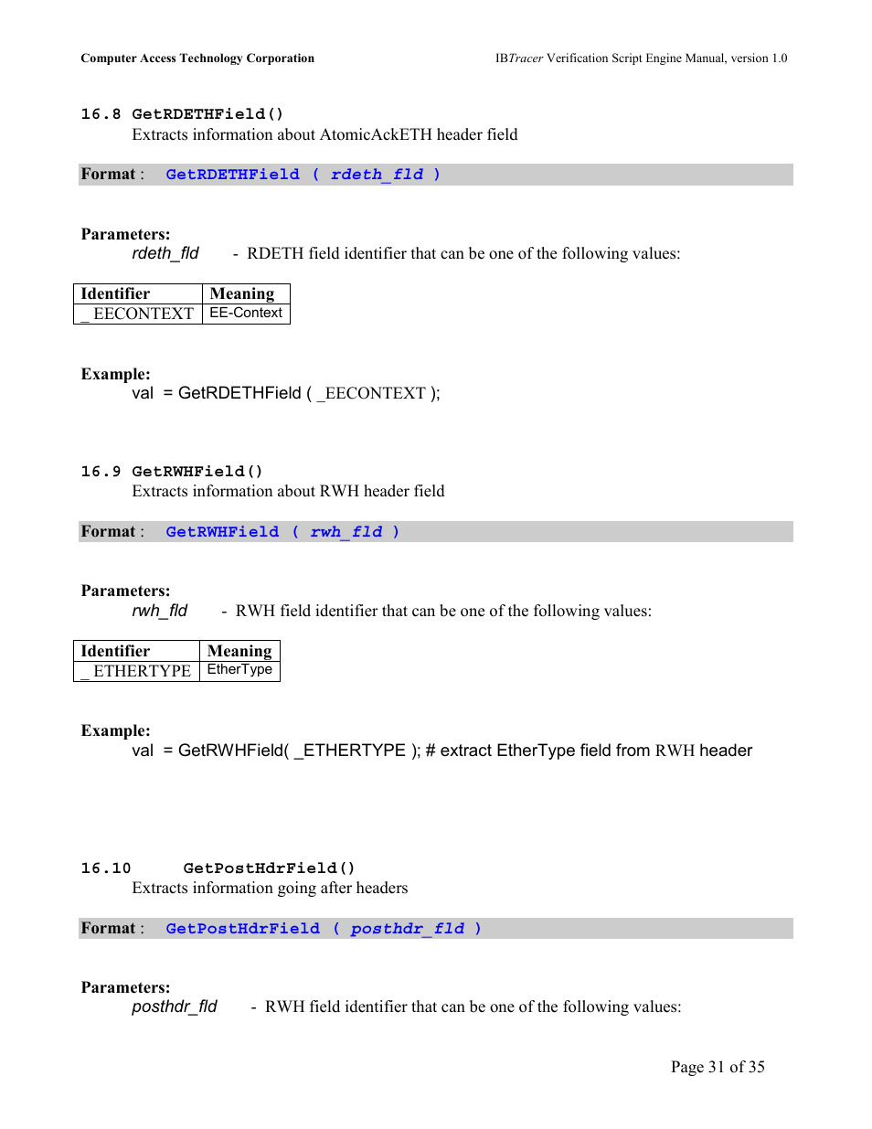 Rdethf, Ield, Rwhf | 10 g | Teledyne LeCroy IBTracer 4X - IBTracer Verification Script Engine Users Manual User Manual | Page 31 / 35